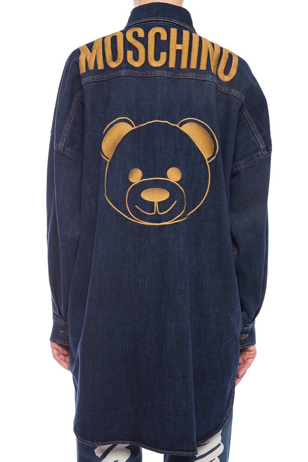 moschino denim jacket bear