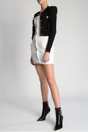 Sleeveless tweed dress od Balmain