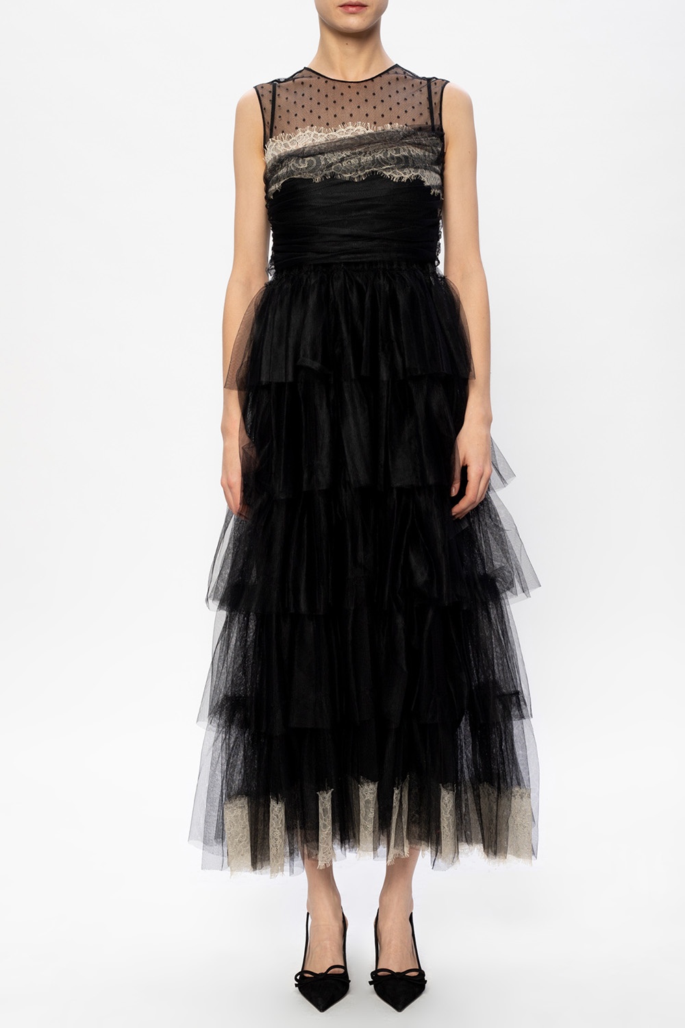 valentino black tulle dress