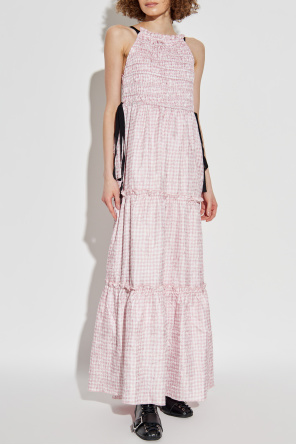 Ganni Vestido con estampado de cuadros