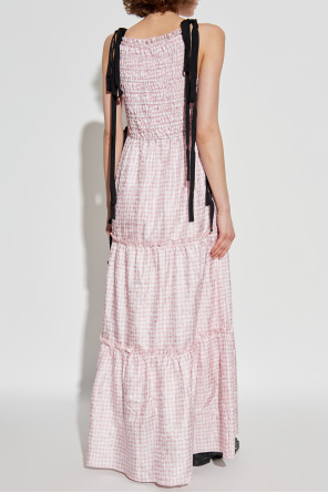 Ganni Vestido con estampado de cuadros