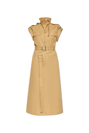 Cotton dress with slits