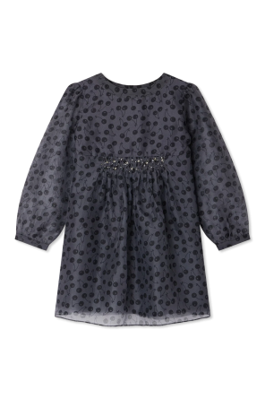 Dress with shimmering appliqués