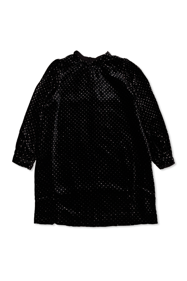 Velvet dress with polka dot pattern od Bonpoint 