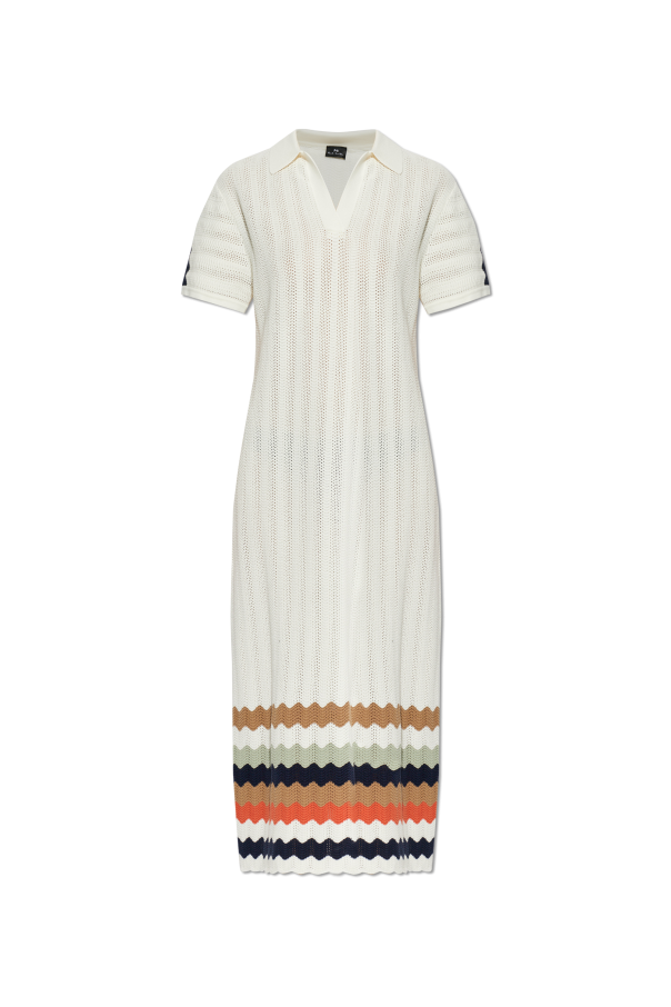 PS Paul Smith Bawełniana sukienka ze wzorem w pasy