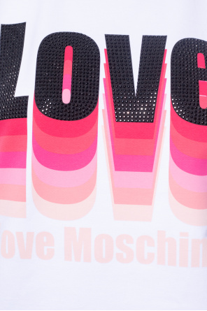 Love Moschino Shorts Laranja Barra Desfiada com Cadarço