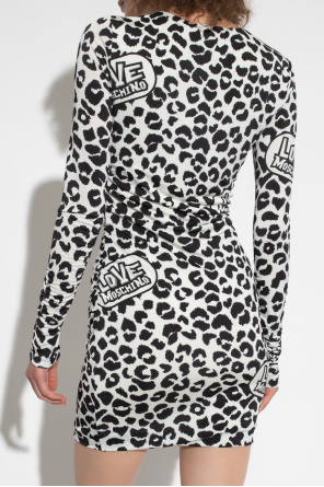 Love Moschino White dress with animal motif