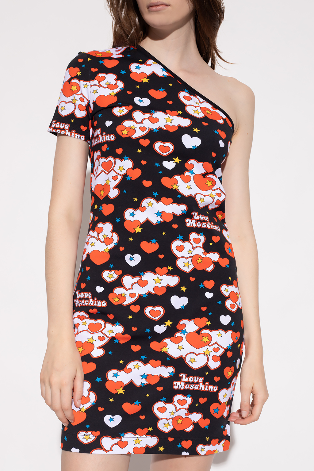 Love Moschino Patterned off-the-shoulder dress