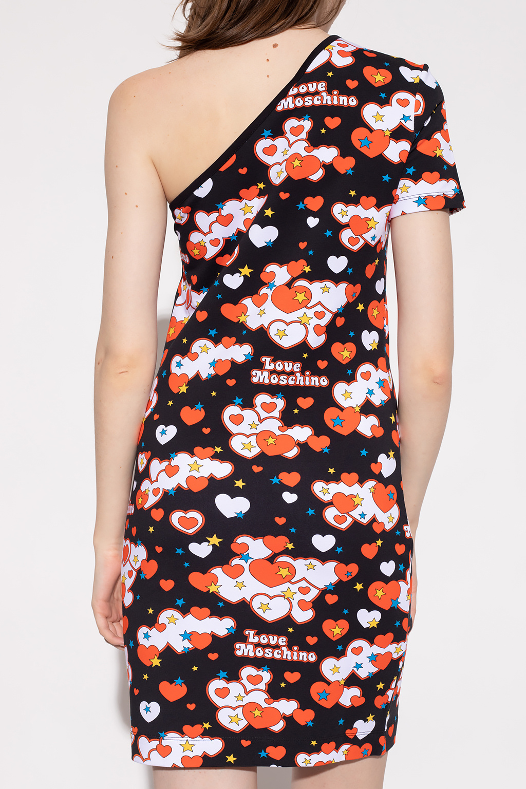 Love Moschino Patterned off-the-shoulder dress