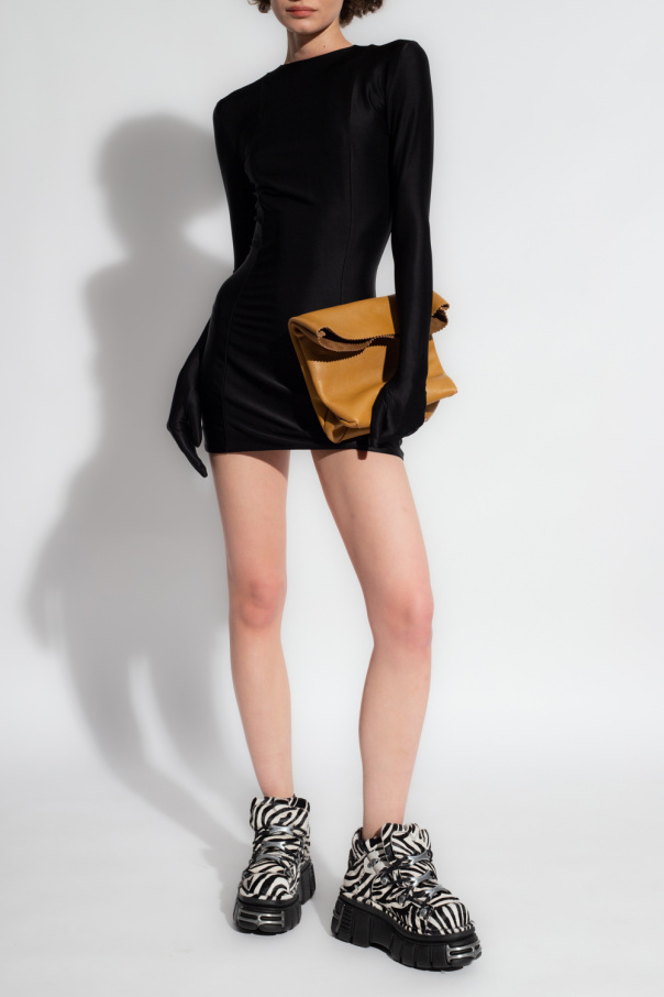 VETEMENTS Proenza Schouler White Label zip-up sleeveless mini dress Yellow Schwarz