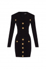 balmain striped Dress with decorative buttons