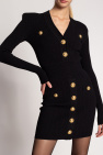 balmain striped Dress with decorative buttons