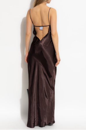 VETEMENTS Long satin dress with a slit