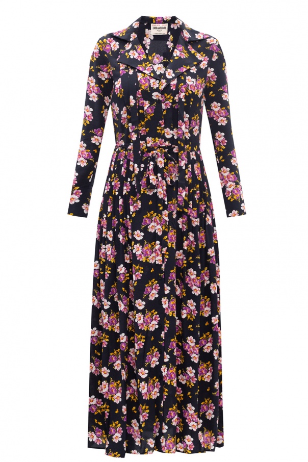 Il Gufo floral-embroidered maxi dress - Pink