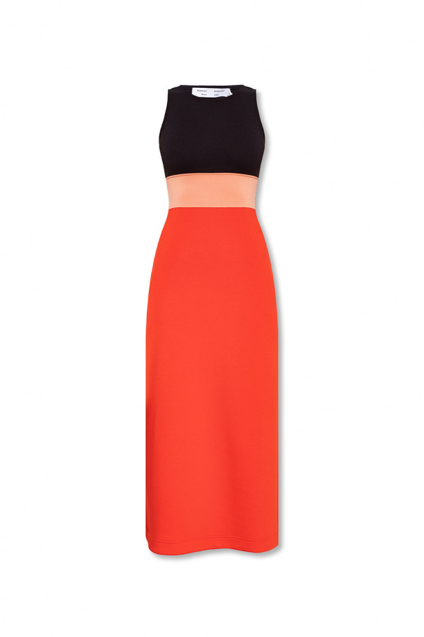 Proenza Schouler Multi Floral Asymmetrical Skirt Cut-out dress