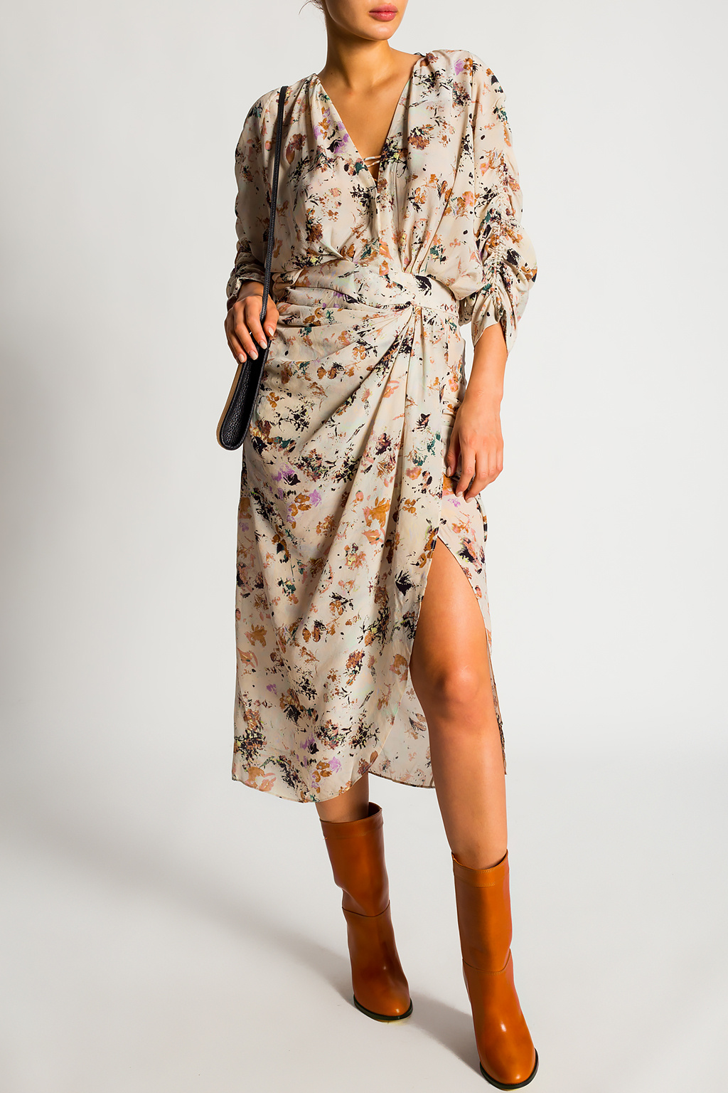 Iro Patterned dress with vent