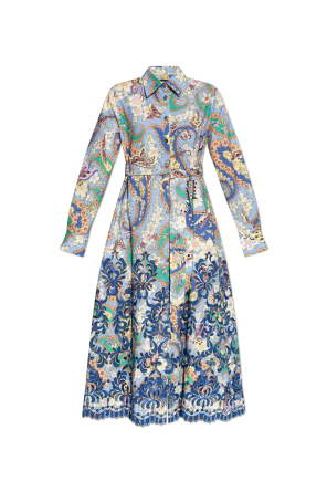 Patterned dress with openwork finish