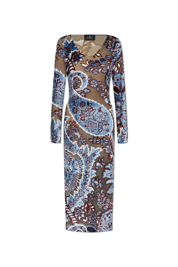 Etro Patterned dress with velvet finish