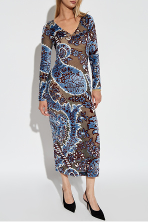 Etro Patterned dress with velvet finish