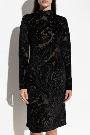 Etro Vestido de terciopelo con cuello alto