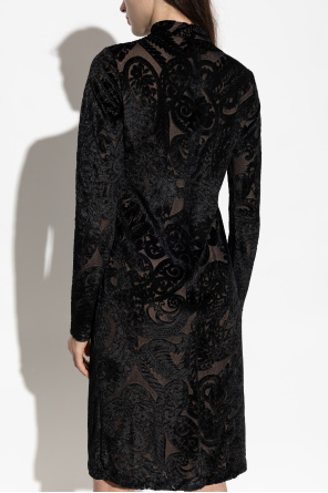 Etro Vestido de terciopelo con cuello alto