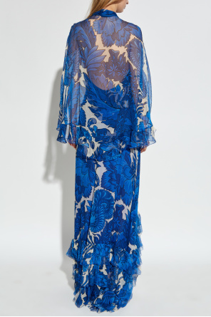 Etro Vestido de seda con volantes