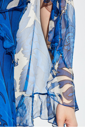 Etro Vestido de seda con volantes