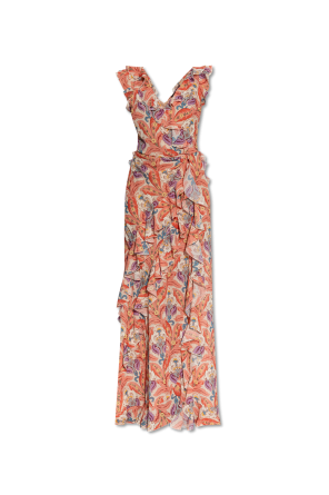 Vestido estampado con volantes