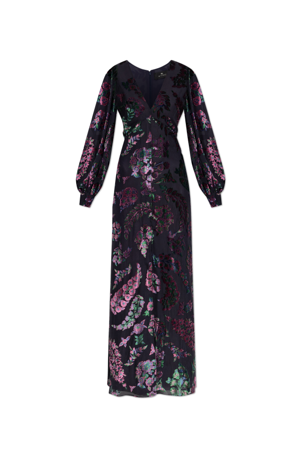 Dress with a velvet floral motif od Etro