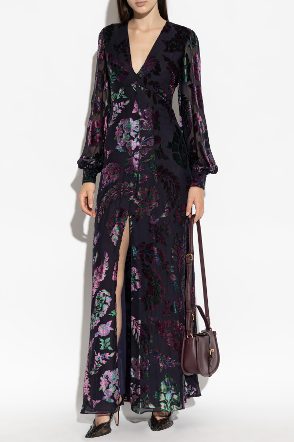 Etro Vestido con motivo floral de terciopelo