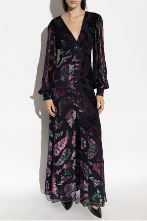 Etro Vestido con motivo floral de terciopelo
