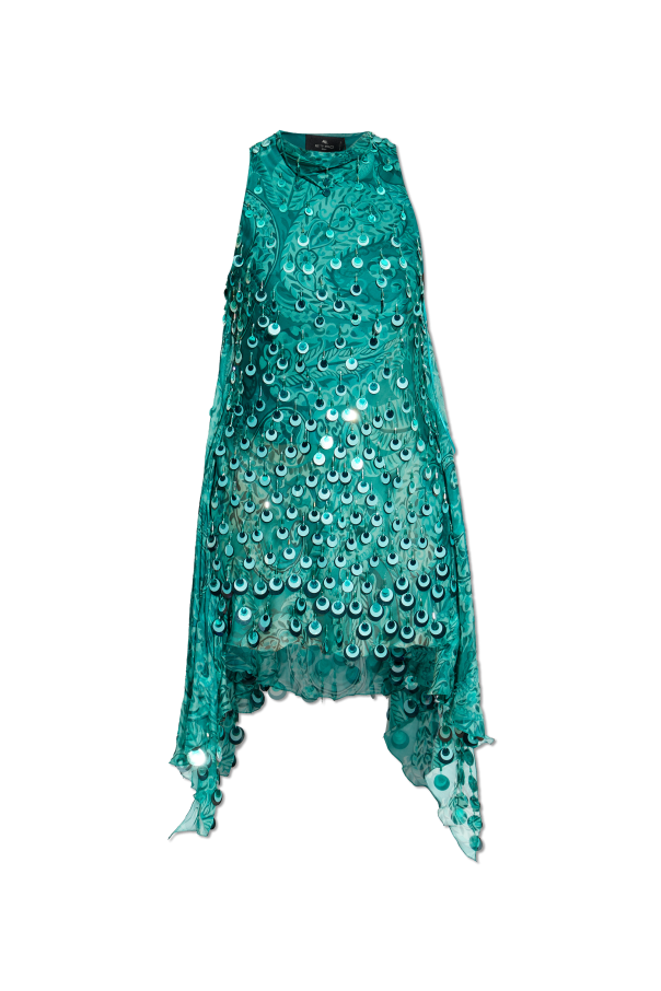 Dress with shimmering appliqués od Etro