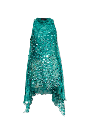 Dress with shimmering appliqués