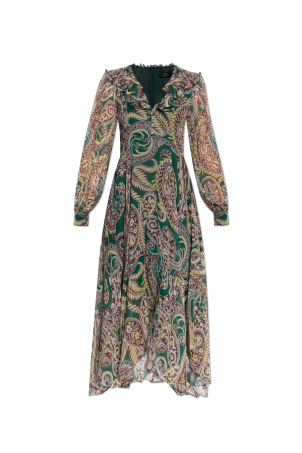 Patterned dress with ruffles od Etro