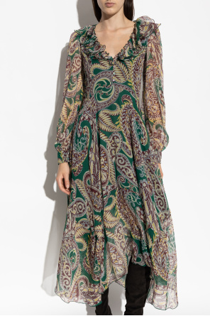 Etro Vestido estampado con volantes