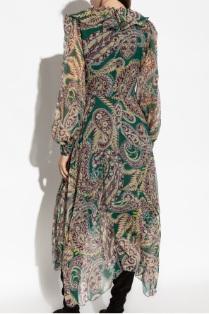 Etro Vestido estampado con volantes