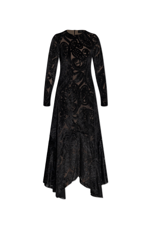 Vestido de terciopelo con mangas largas