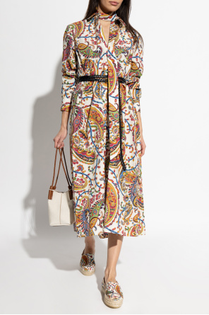 Patterned dress with a belt od Etro