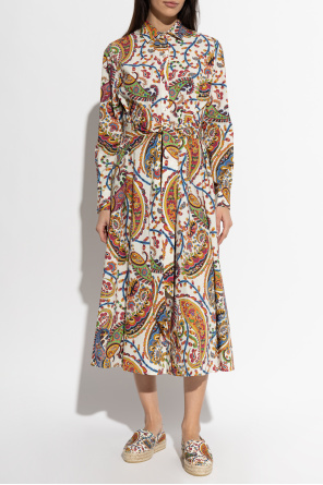 Etro Vestido estampado con cinturón