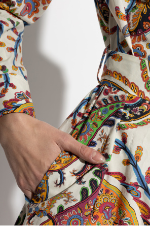 Etro Vestido estampado con cinturón