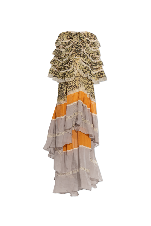 Asymmetric dress with ruffles od Etro