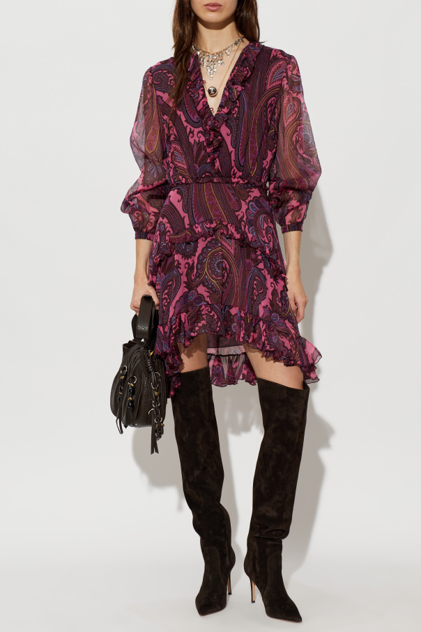 Etro Silk dress with ruffles