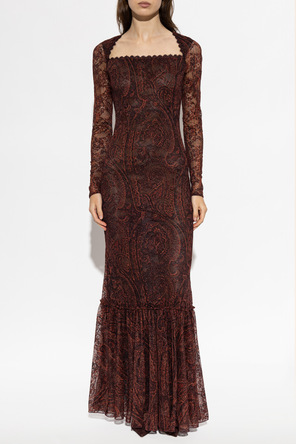 Etro Rochie din dantelă cu mâneci lungi