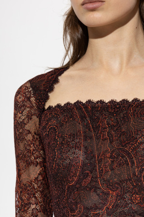 Etro Rochie din dantelă cu mâneci lungi