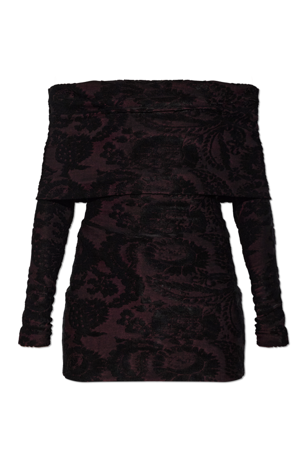 Short off-shoulder dress od Etro
