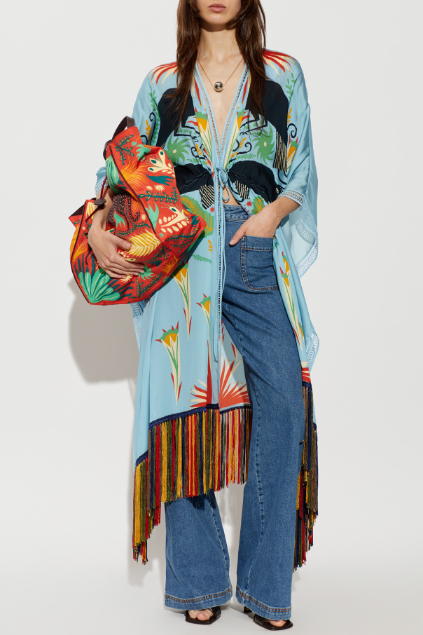 Etro Silk dress with fringes