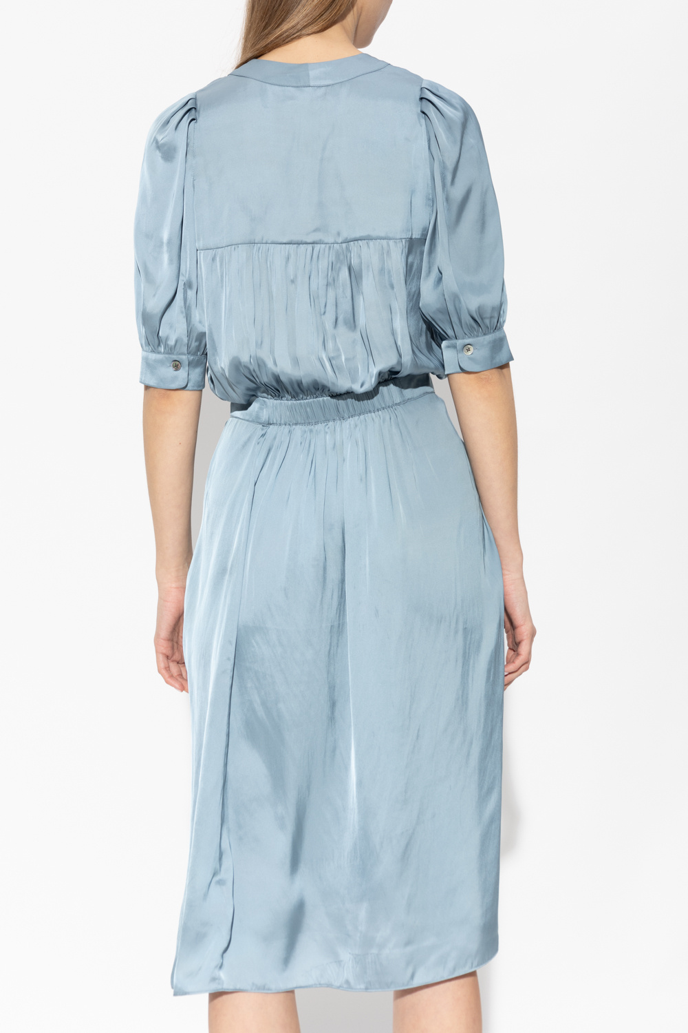 high-waisted cropped jeans Neutrals ‘Ralia’ dress with short sleeves