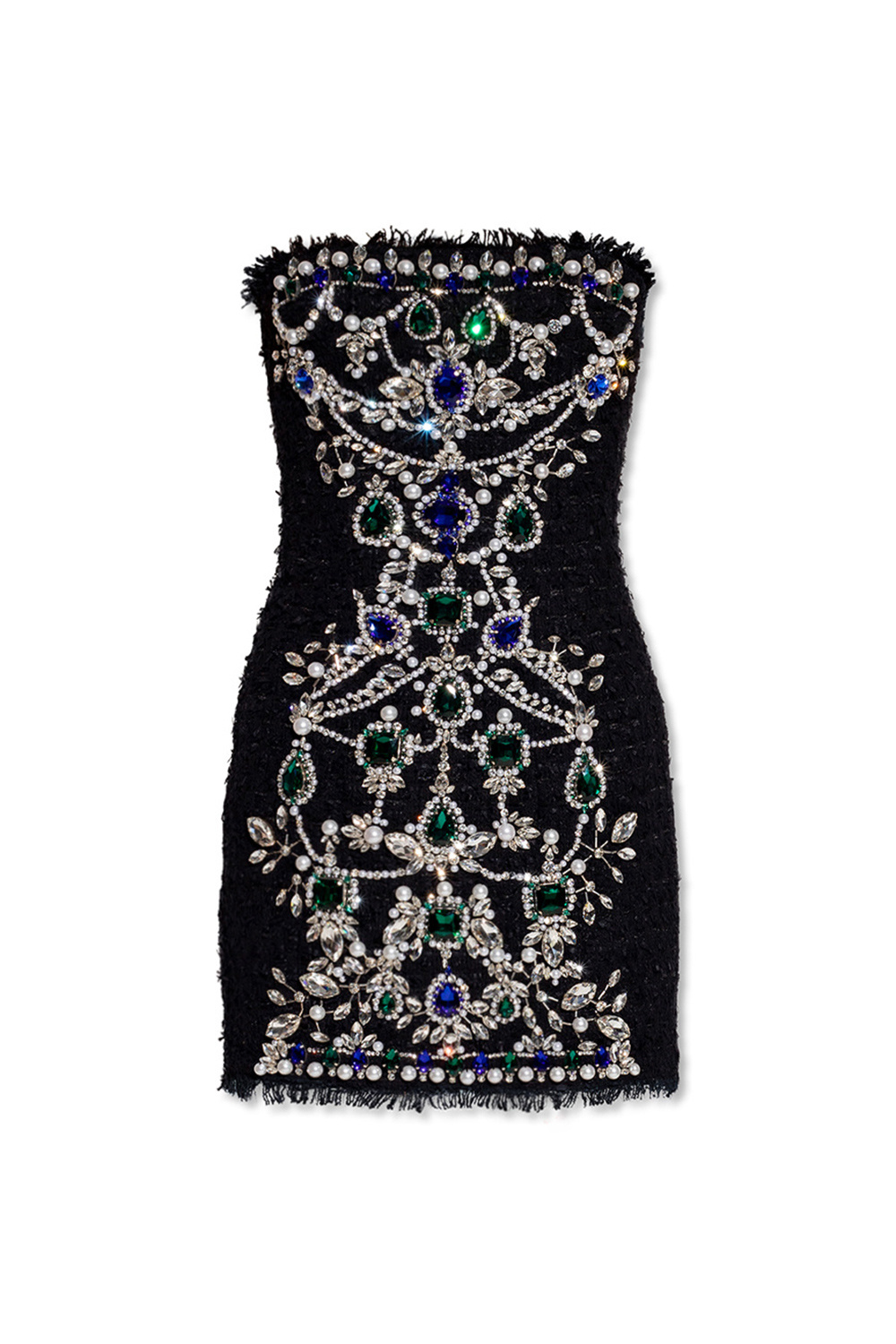 Balmain Monogram Mesh Knit Mini Dress, Woman Dresses Black Fr, 34