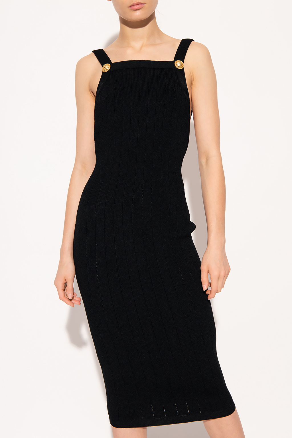 balmain cold-shoulder Pencil slip dress