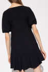 Red glasses valentino Ruffle dress